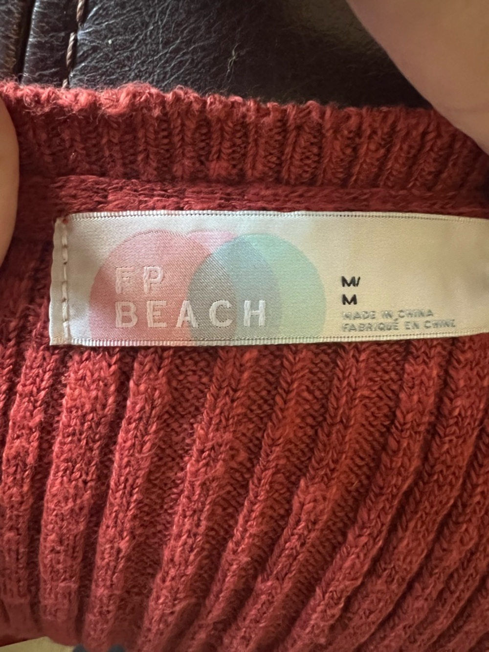 FP Beach Ribbed Button-Front Knit Dress in Rust - Picture 5 of 5